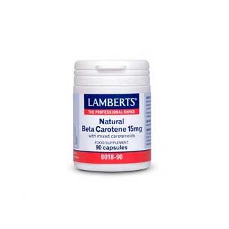 8018 Lamberts Beta Caroteno Natural 15 Mg 90 Capsulas.