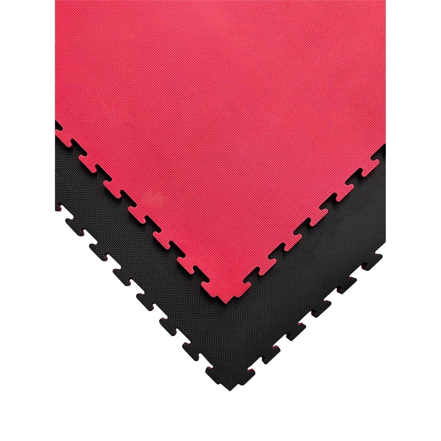 Jardin202 Tatami Puzzle | Lote x10 loseta - Rojo/Negro | Esterilla Reversible Antideslizante |