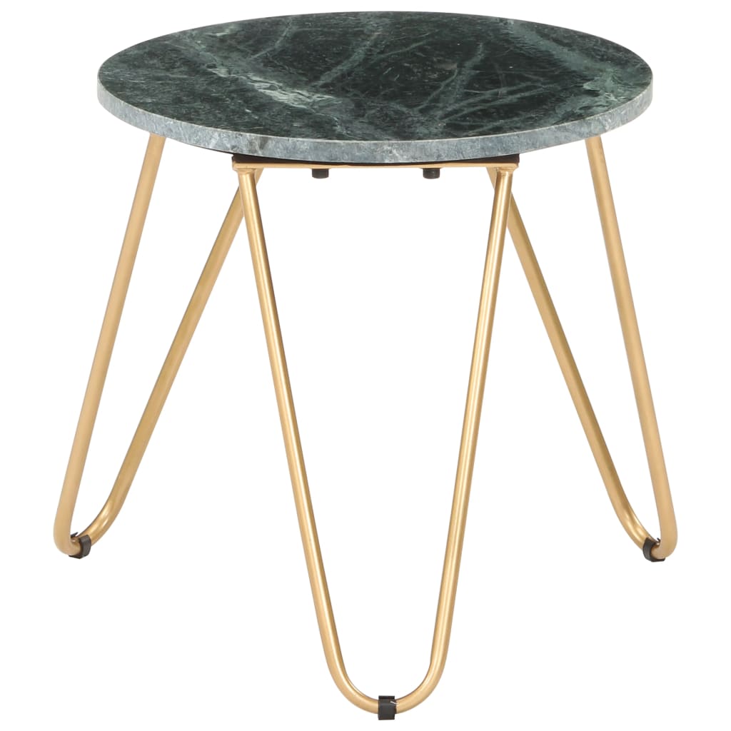 Vidaxl Mesa de Centro de Piedra Real Textura de Mármol 40x40x40 Cm -Blanco- Verde