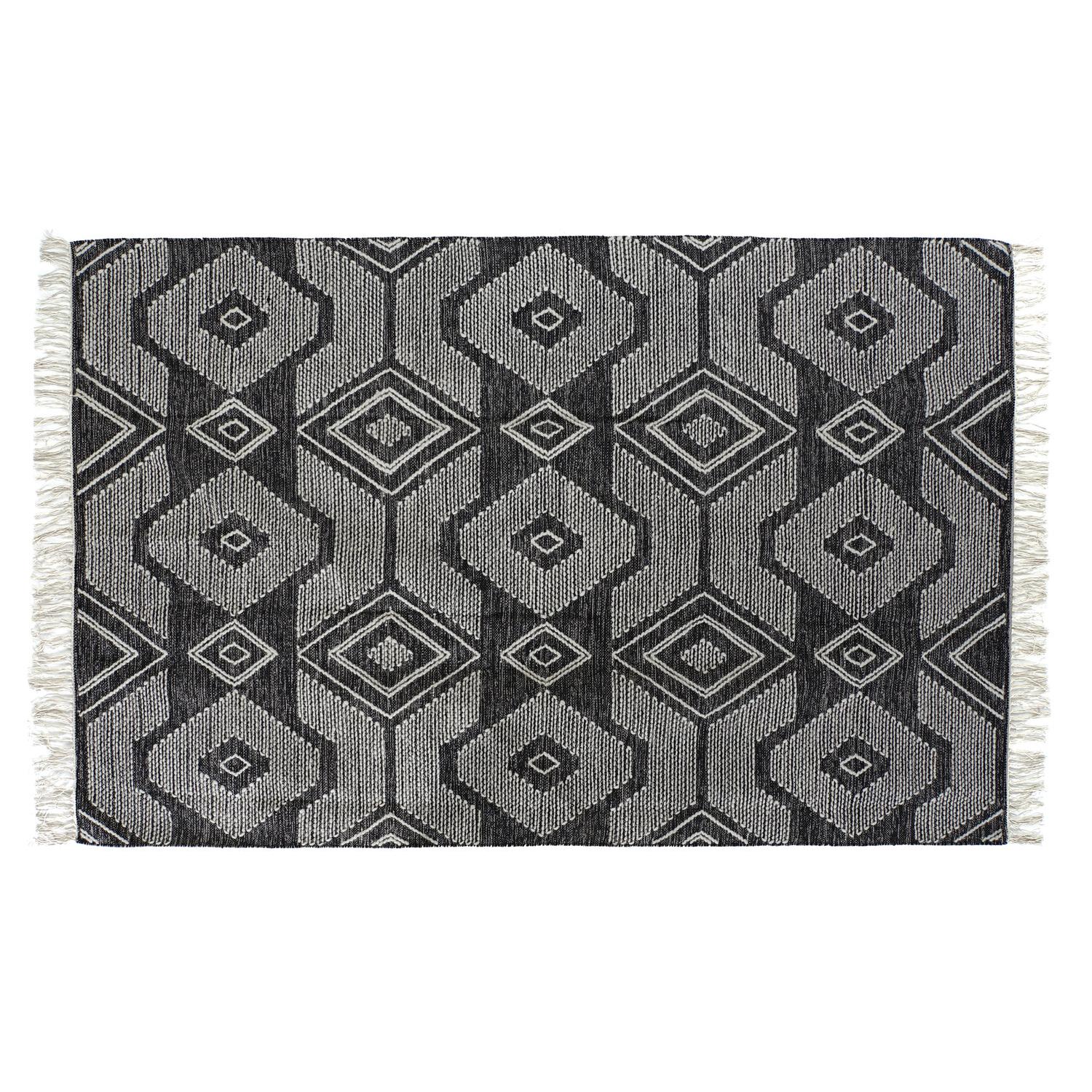 ALFOMBRA ALGODON 200X290X1 1400 GSM, FLECOS NEGRO TX184678