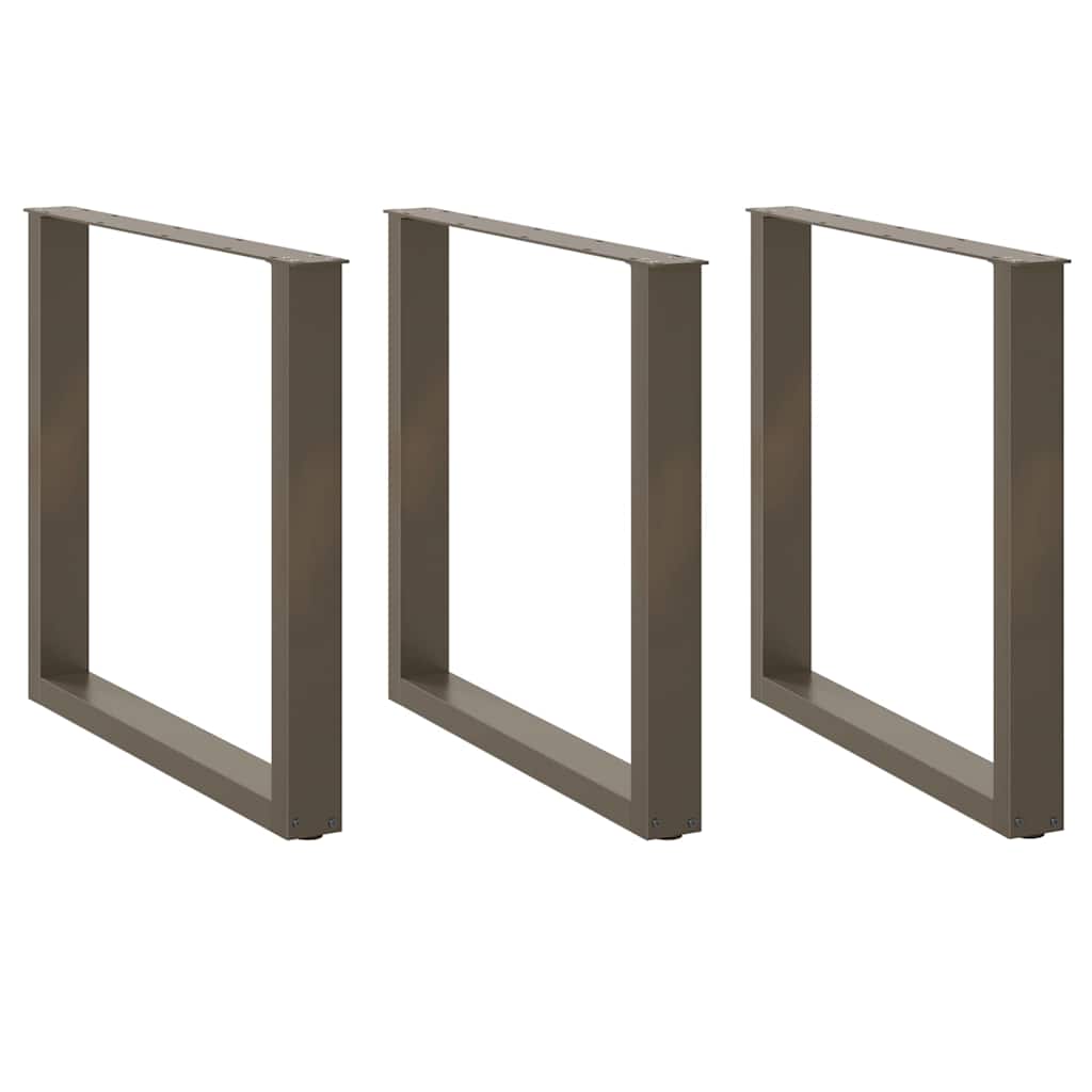 vidaXL Patas para mesa de comedor en forma de U (3 unidades) 90 x (72-73) cm, acero