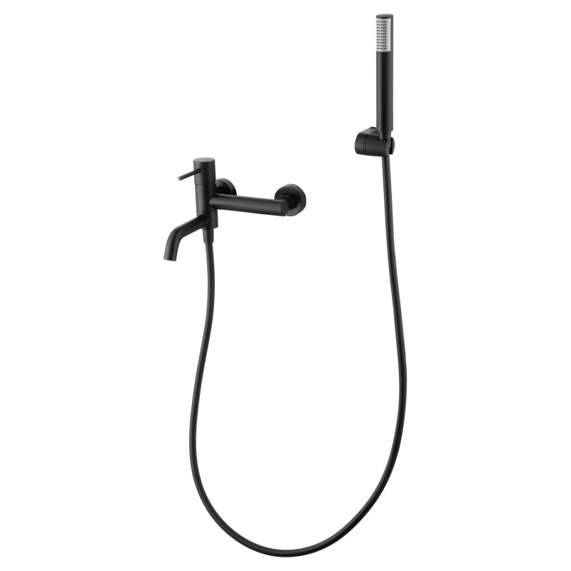 Imex Monza BDM039-4NG Conjunto de grifo monomando y ducha de mano en latón y ABS con acabado negro mate