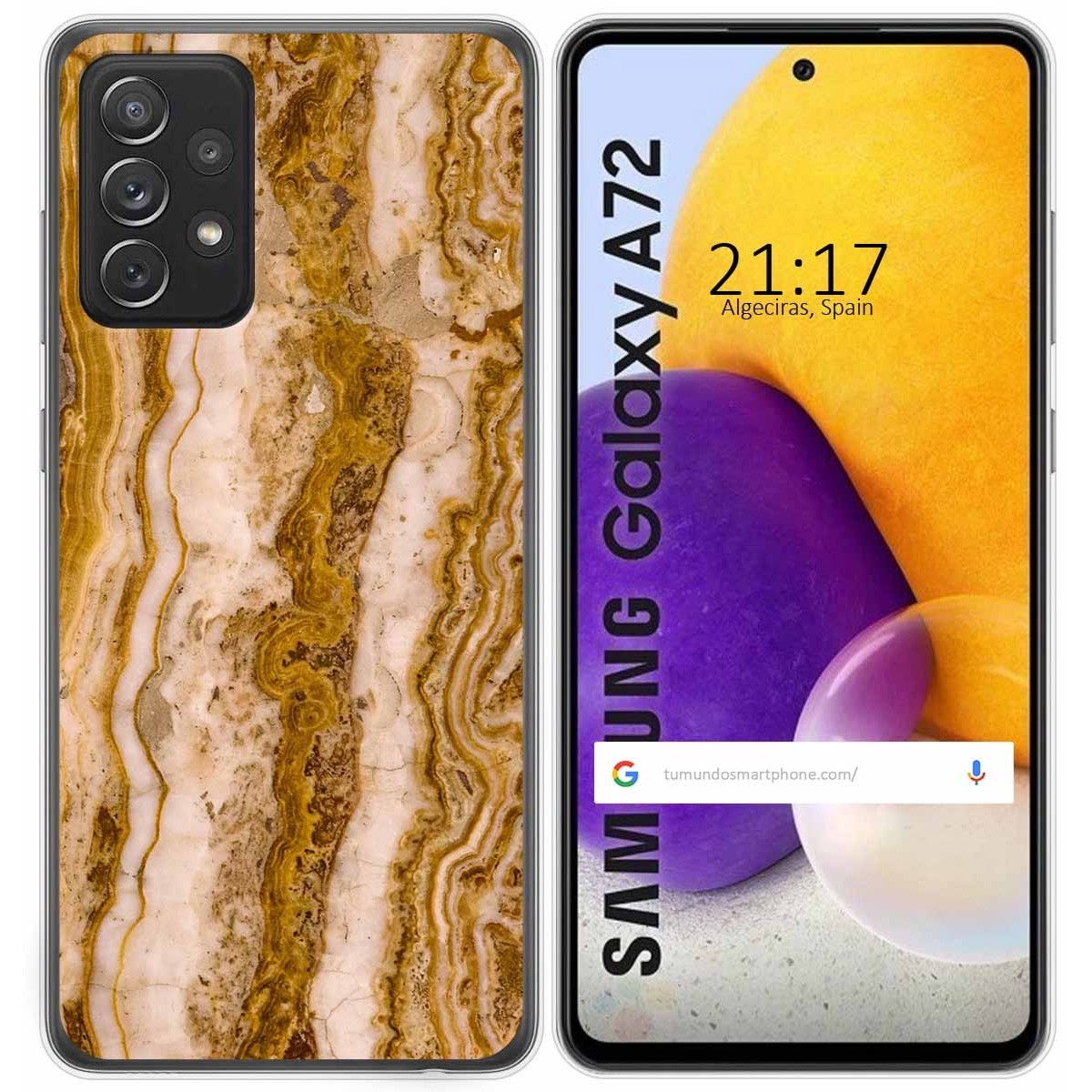 Tumundosmartphone Funda Gel Tpu para Samsung Galaxy A72 diseño Mármol 10 Dibujos