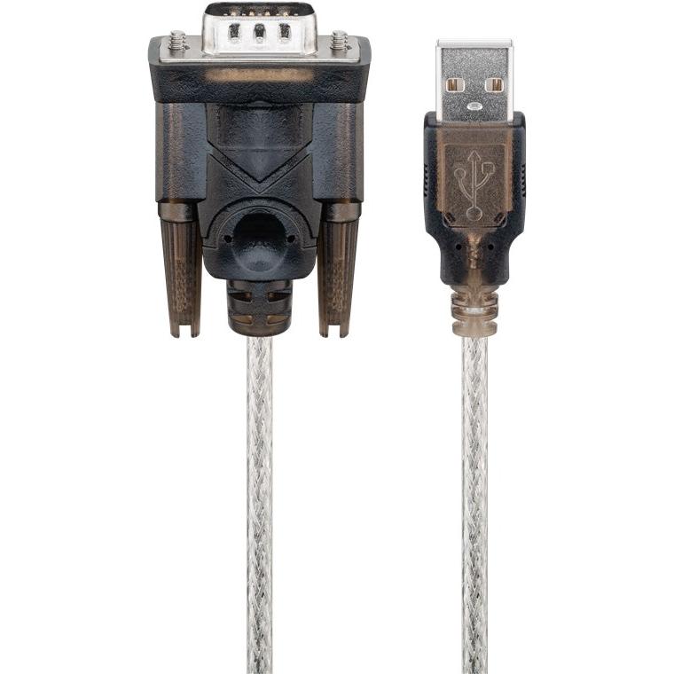 Goobay 68875 cable de serie Negro 1,5 m USB tipo A RS-232