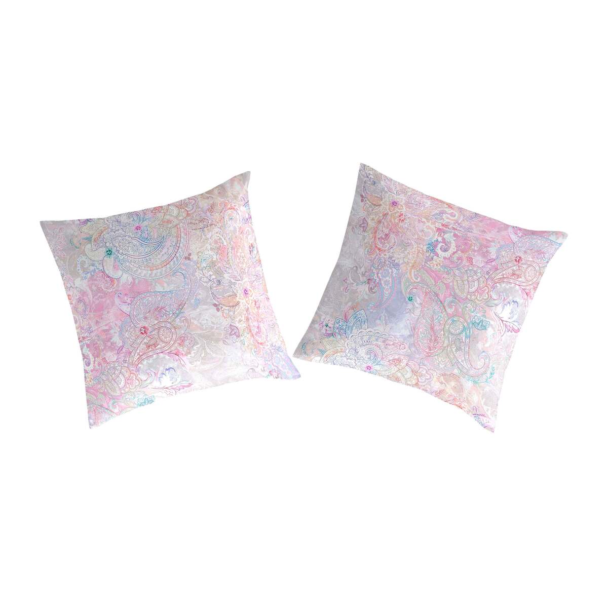 NAF NAF - 2 fundas de almohada 100% algodón CACHEMIRE rosa/blanco 65x65 cm