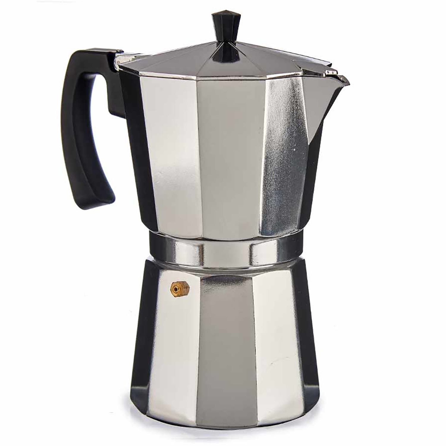 DAM. CAFETERA ALUMINIO 12 TAZAS CON ASA 21x13x25,5 cm.