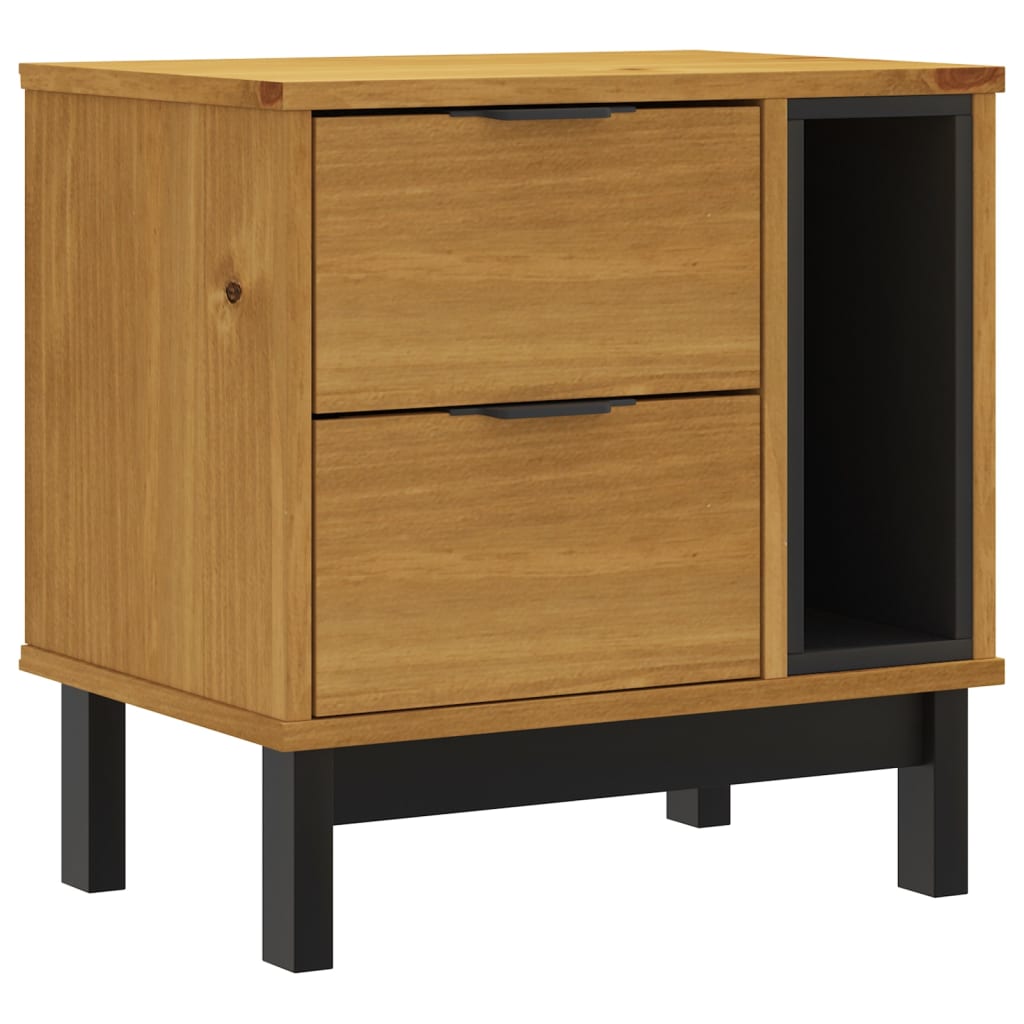 Vidaxl Mesita de Noche FLAM Madera Maciza de Pino 49x35x50 Cm - Gris