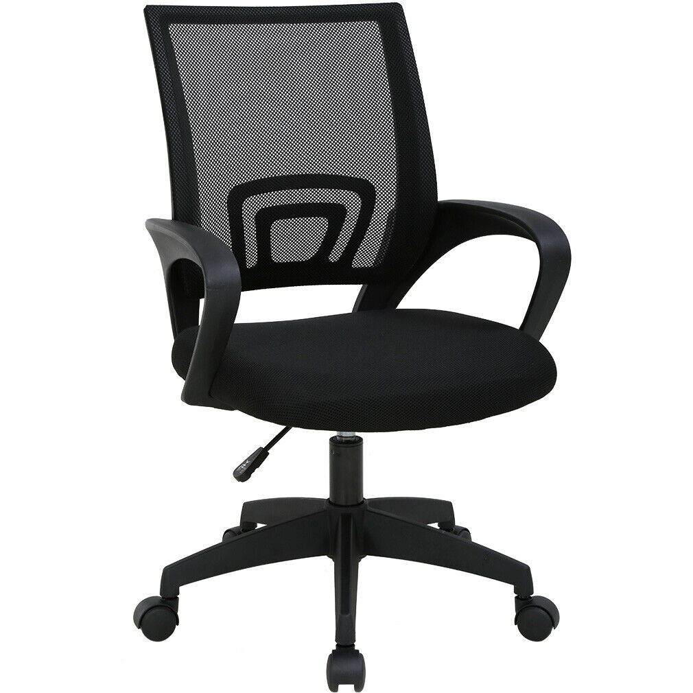 T-Lovendo - T-LoVendo - Silla de Oficina o escritorio ergonómica con Soporte Lumbar, Malla transpirable, Regulable en altura, Ruedas antiarañazos, Color Negro