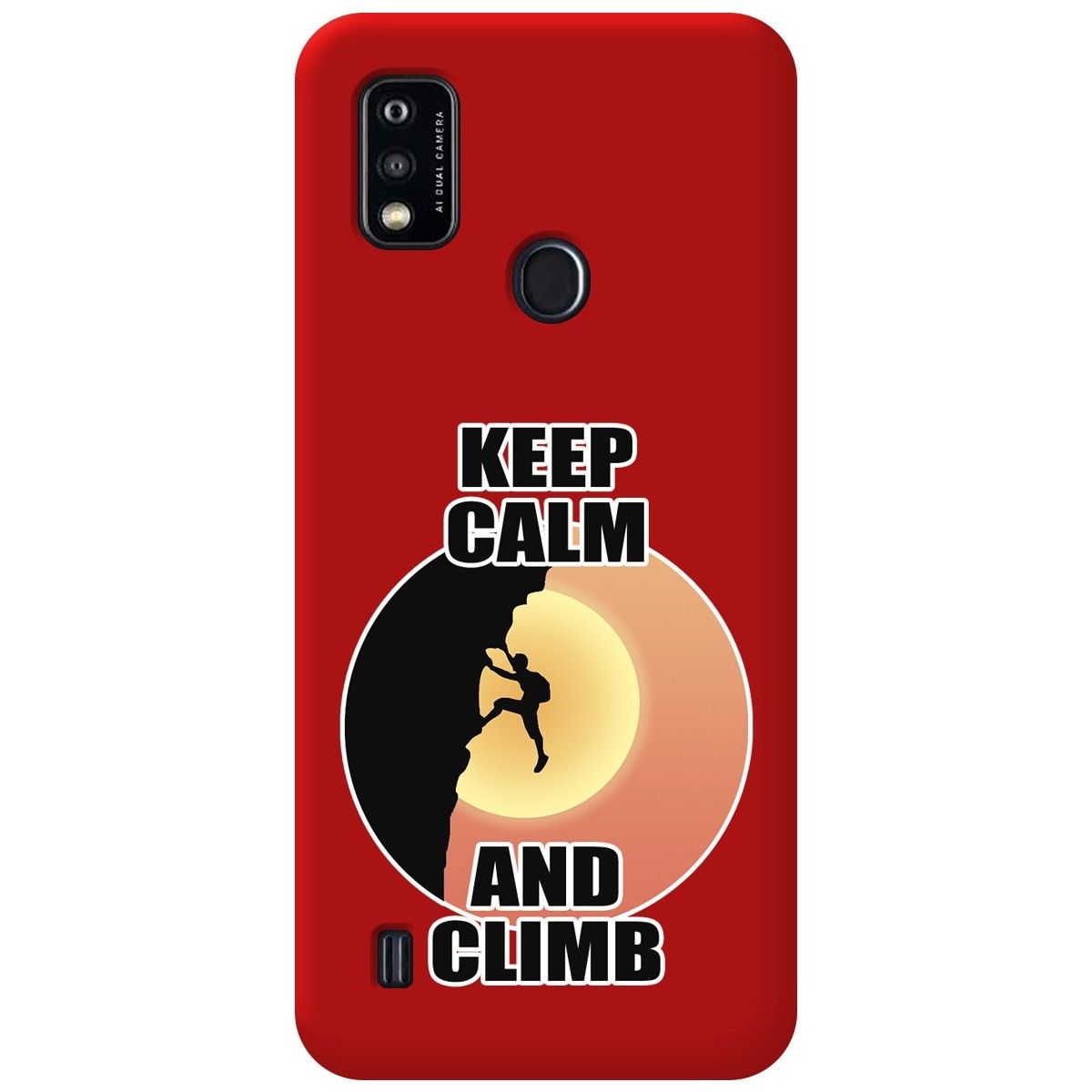 Funda Silicona Líquida Roja para ZTE Blade A51 diseño Hombre Escalada Dibujos