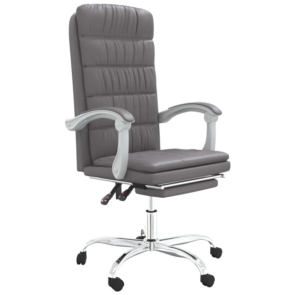 vidaXL Silla de Oficina Reclinable Sillón Asiento de Ordenador Cuero Sintético