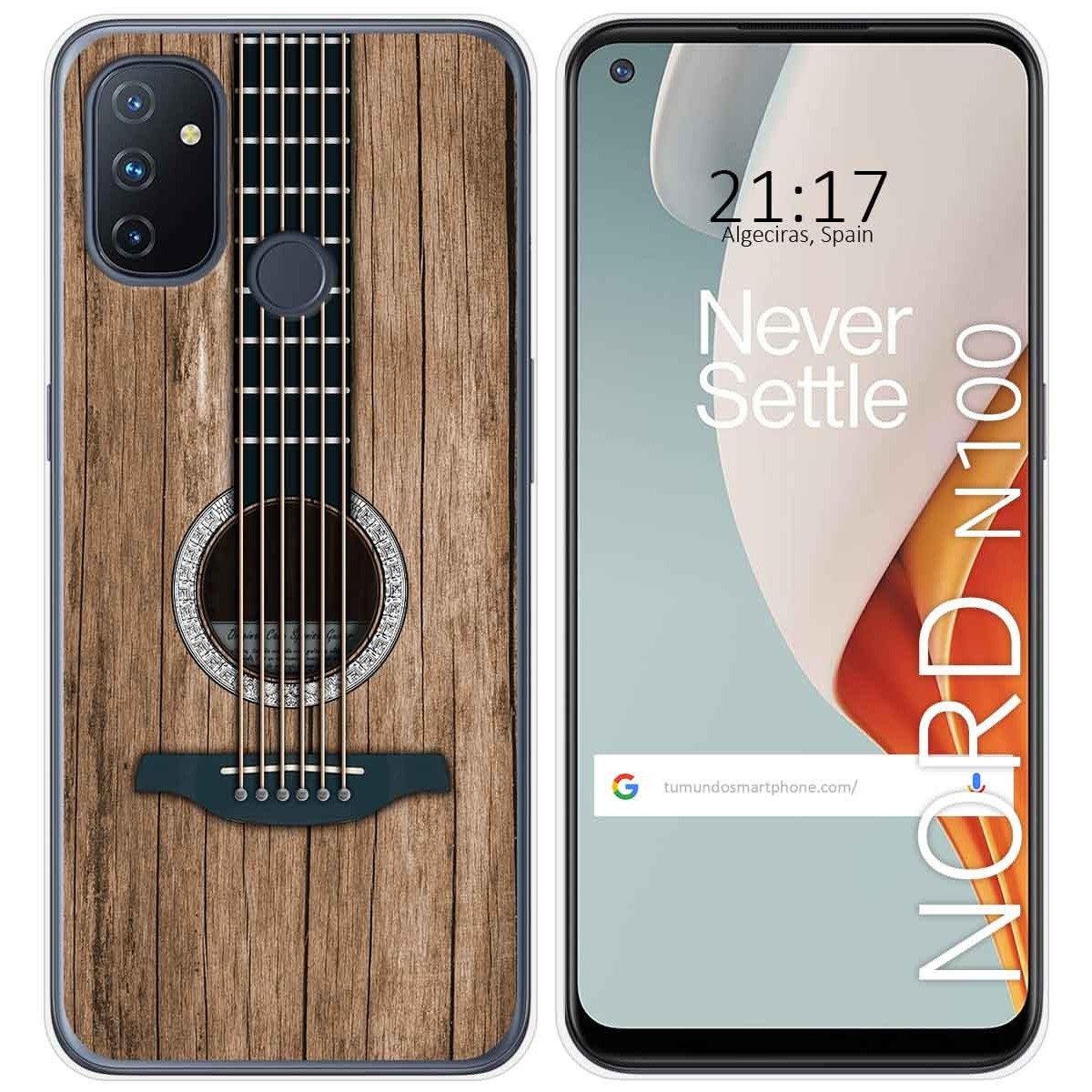Tumundosmartphone Funda Gel Tpu para Oneplus Nord N100 diseño Madera 11 Dibujos