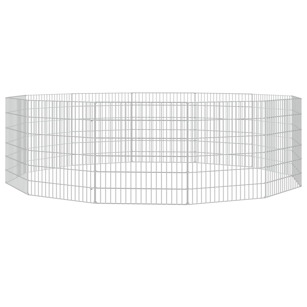 vidaXL Recinto Animales Corral 12 Paneles Jaula para Conejos Hierro Galvanizado Dimensiones 54 x 60 cm, 54 x 80 cm, 54 x 100 cm