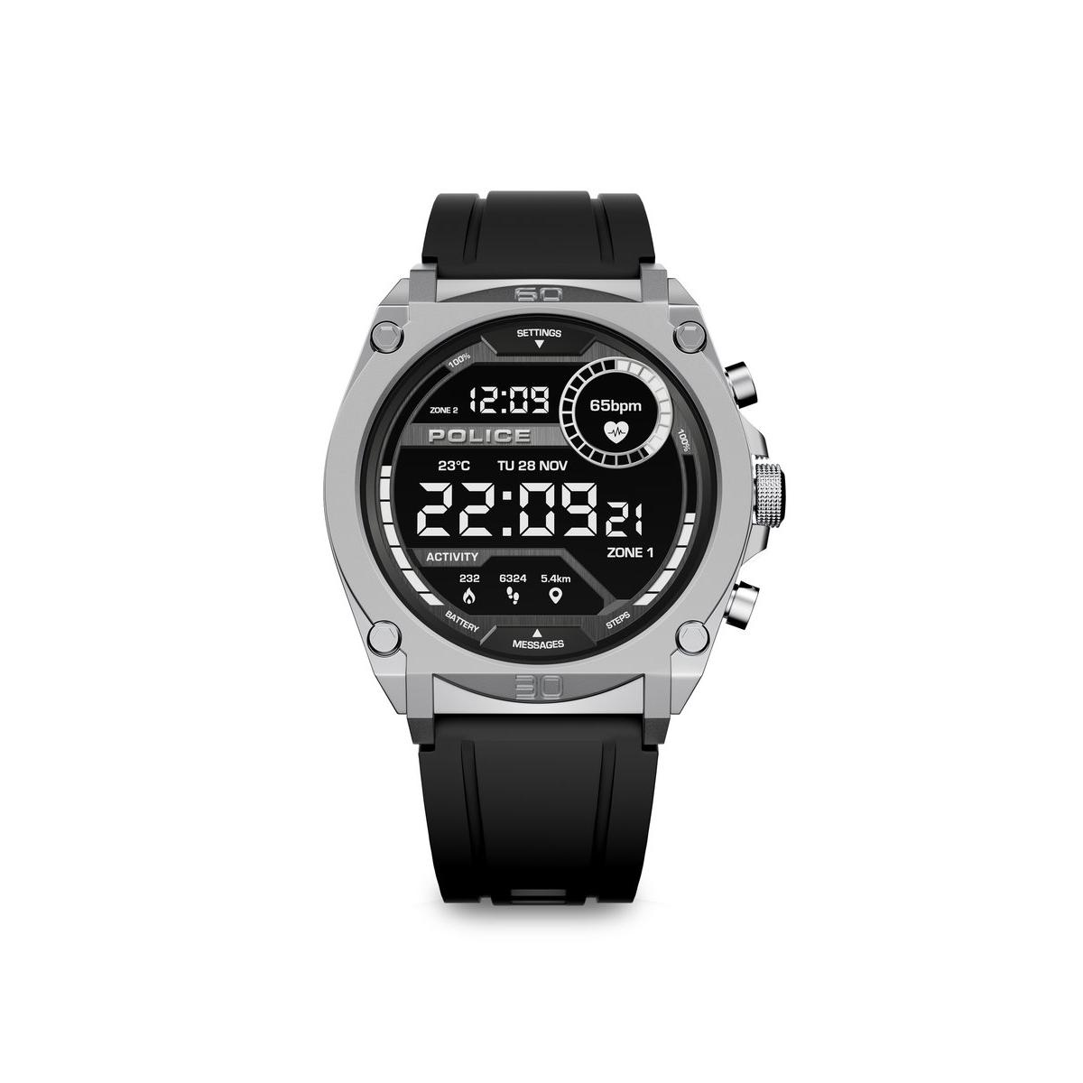 Police Watches Reloj Inteligente My Avatar Smartwatch 45mm Silicon Strap 45,00 Mm Pulsera De Silicona Negro Con Cierre De Hebilla Normal Control De Ritmo Cardiaco, Sueño Y Modos Deportivos Compatible Con Android, Ios