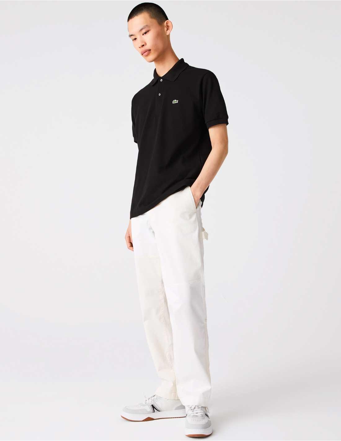 Polo Lacoste L.12.12 Básico Negro Hombre - Algodón Premium Original LACOSTE