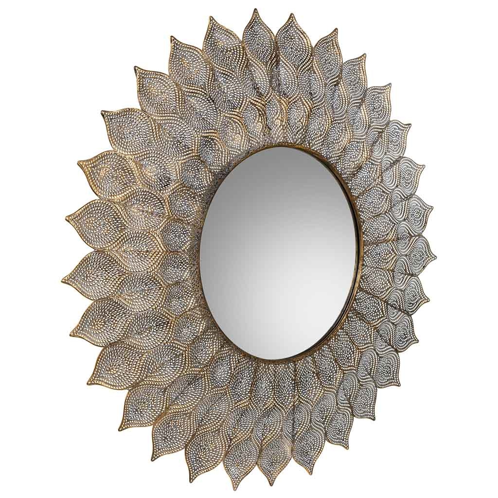 Wonderlust Deco - Espejo de pared de metal dorado 90x4x90 Dorado 90x4x90h cm