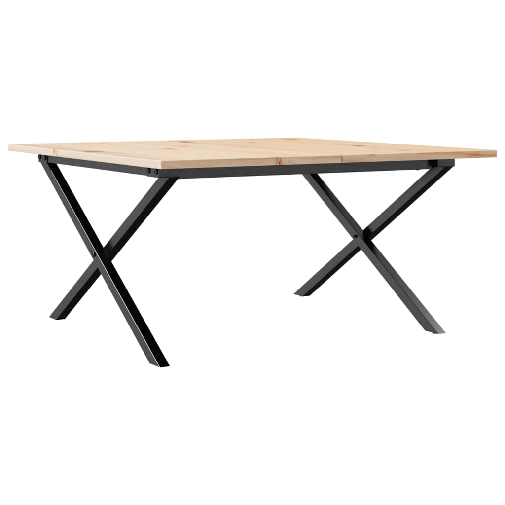 Vidaxl Mesa de Centro Marco X en Madera Maciza de Pino y Hierro 90x90x45 Cm