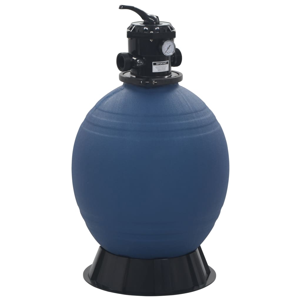 vidaXL Filtro de arena de piscina válvula de 6 posiciones azul 560 mm