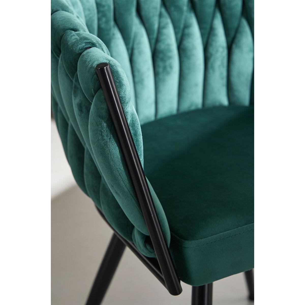 Regalos Miguel - Sillas Comedor - Silla Widny Black Terciopelo - Verde
