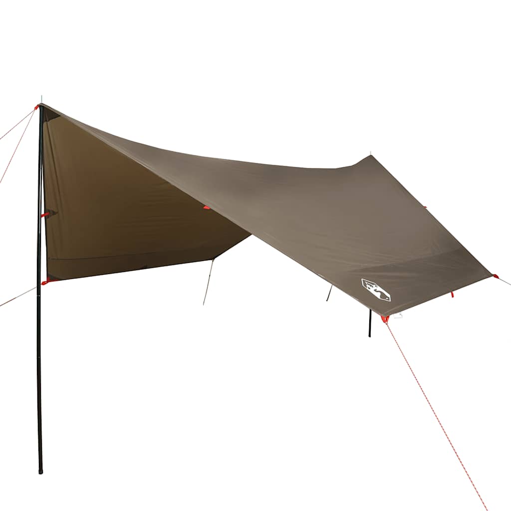 vidaXL Lona de camping impermeable marrón 438x376x212 cm