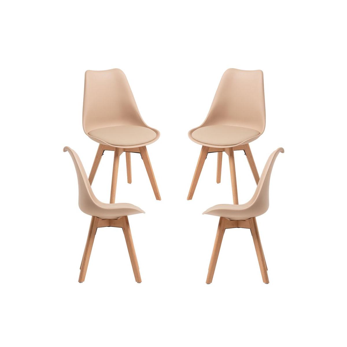 Regalos Miguel - Packs Sillas Comedor - Pack 4 Sillas Synk Basic - Beige Tapioca