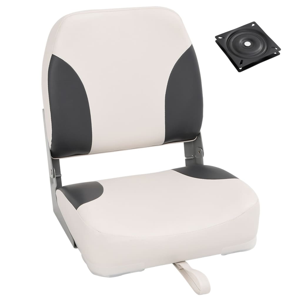vidaXL Asiento plegable barco con respaldo bajo correa fijación 2 pzas