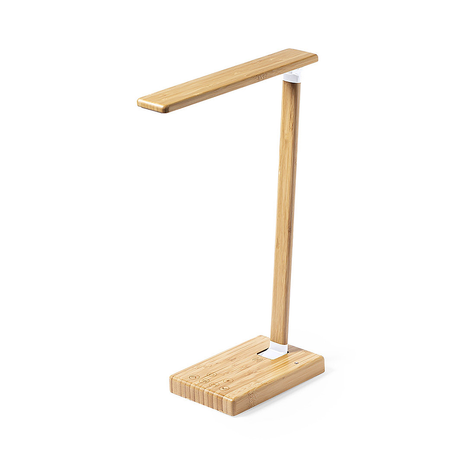 DAM Lámpara Cargador nature bambú 25 Ledes. Plegable. 3 Posiciones de Luz. Intensidad de Luz Regulable. Conexión USB. Inalámbrico 10W. Salida USB 25x38,5x11 Cm. Color: Madera