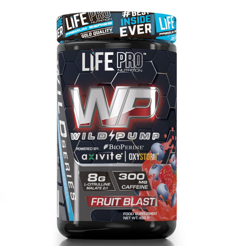 LIFE PRO NUTRITION WILD PUMP 400G - Potente Preentreno con Efecto Pump - Aumenta tu Rendimiento y Retrasa la Fatiga