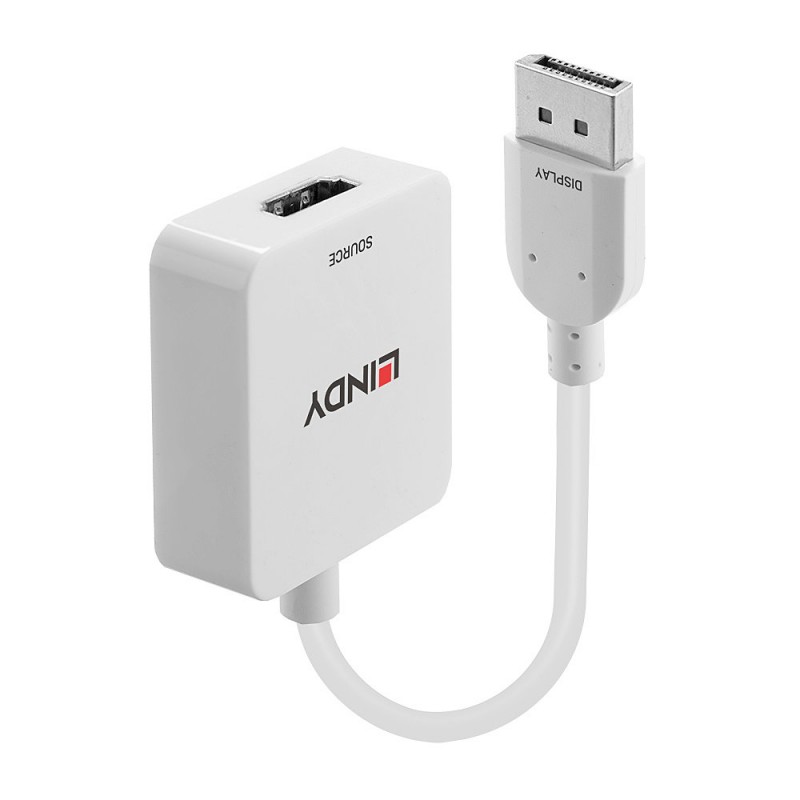 Lindy - 38303 adaptador de cable de vídeo 0,095 m HDMI tipo A (Estándar) DisplayPort Blanco 38303