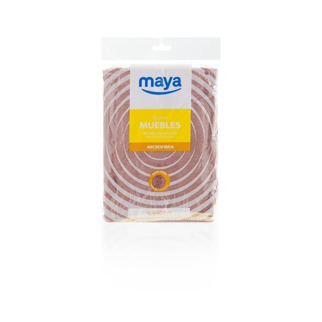 Maya | Pack 1Ud Bayeta Microfibra Especial Muebles 40x40 cm | Color Marrón | Ref 07089