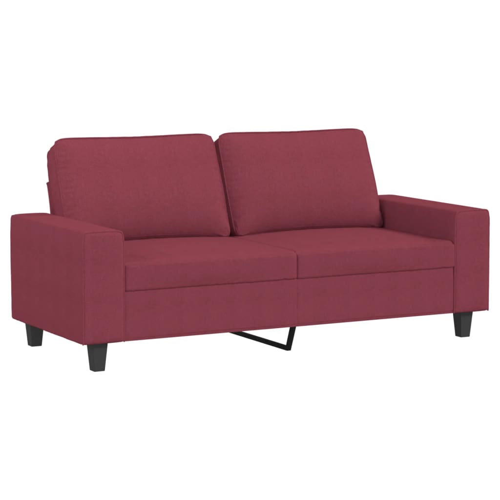 vidaXL Sofá de 2 plazas de tela rojo tinto 140 cm