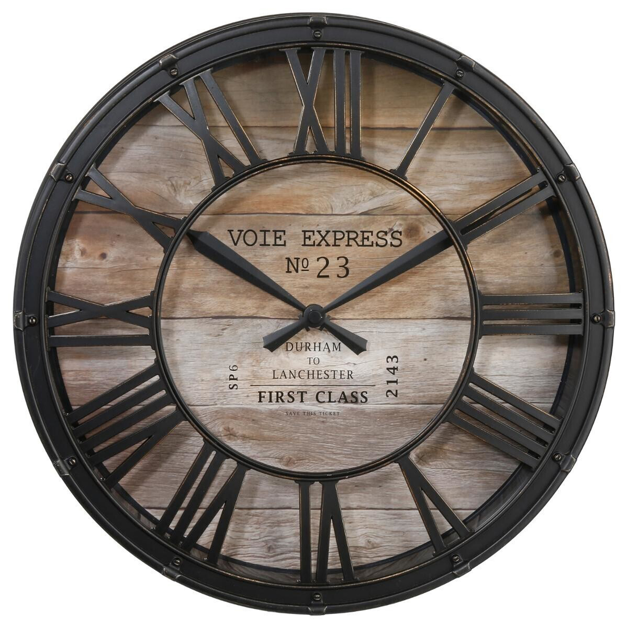 Reloj Vintage Atmosphera Estilo Retro con Esfera Metálica y Números Romanos para Decoración de Pared
