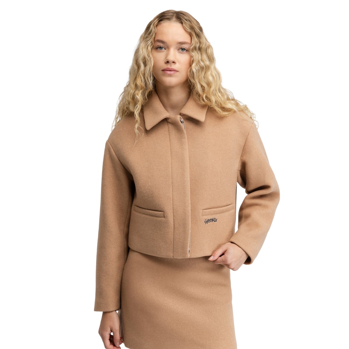 SIROKO - Chaqueta corta de lana para Mujer Siroko Strodet-W Sand_