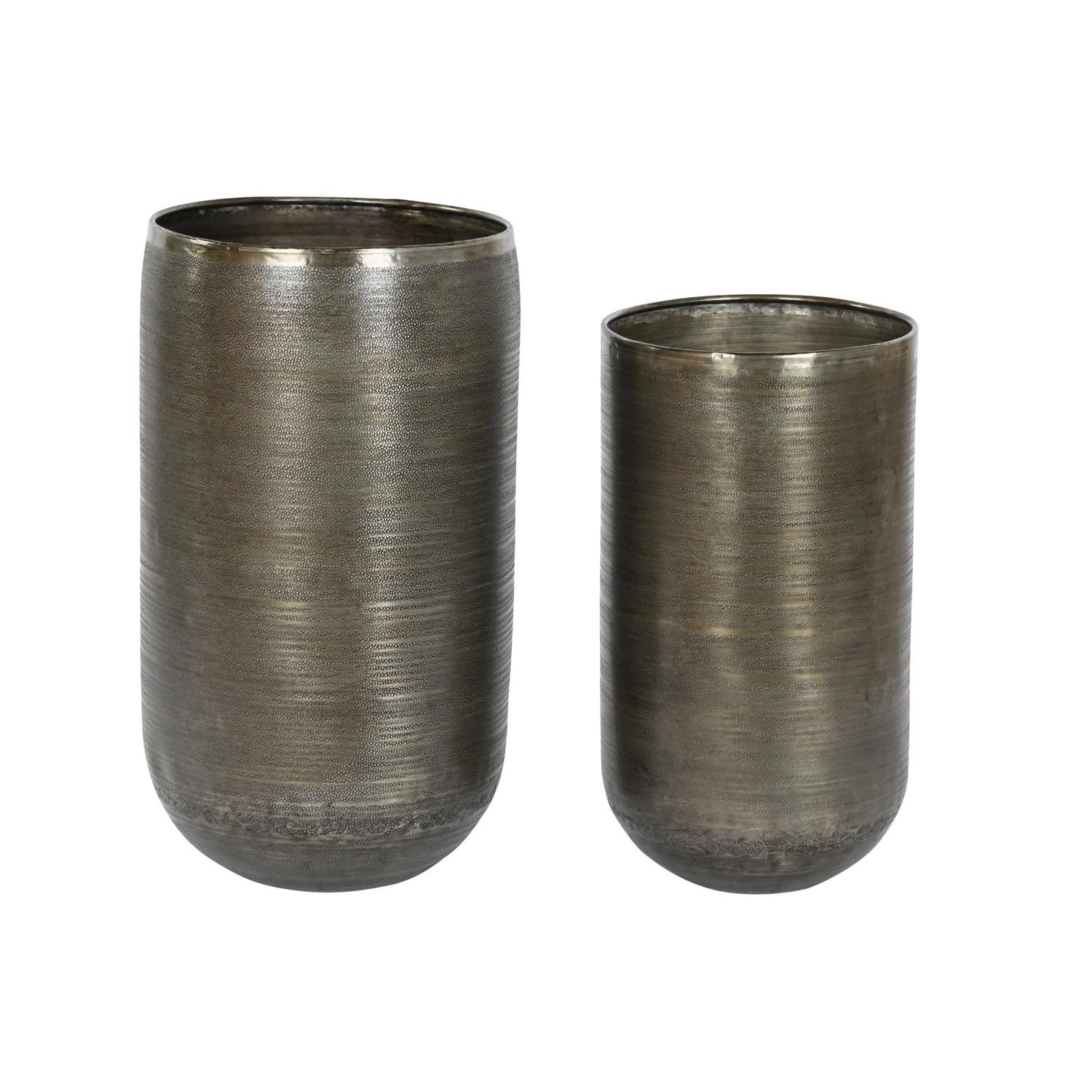 MACETERO SET 2 ALUMINIO 34,5X36X63 ENVEJECIDO FIJALO MC208774