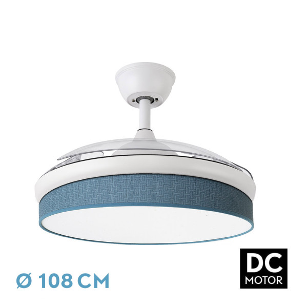 FABRILAMP VENTILADOR 72W MODA BLANCO/AZUL Ø108