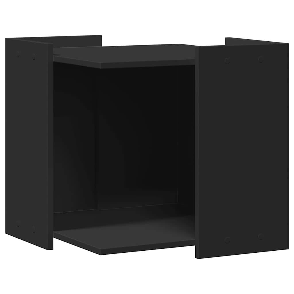 vidaXL Mueble arenero para gatos madera ingeniería 53x53x51 cm en color Blanco/Negro/Roble Sonoma y más | almacenamiento funcional diseño moderno para baño dormitorio sala
