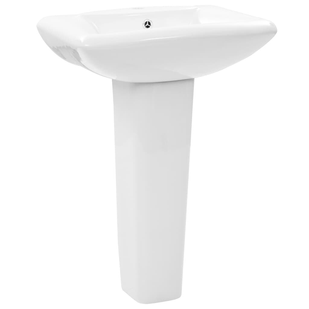 vidaXL Lavabo de pie de cerámica blanco 580x470x200 mm