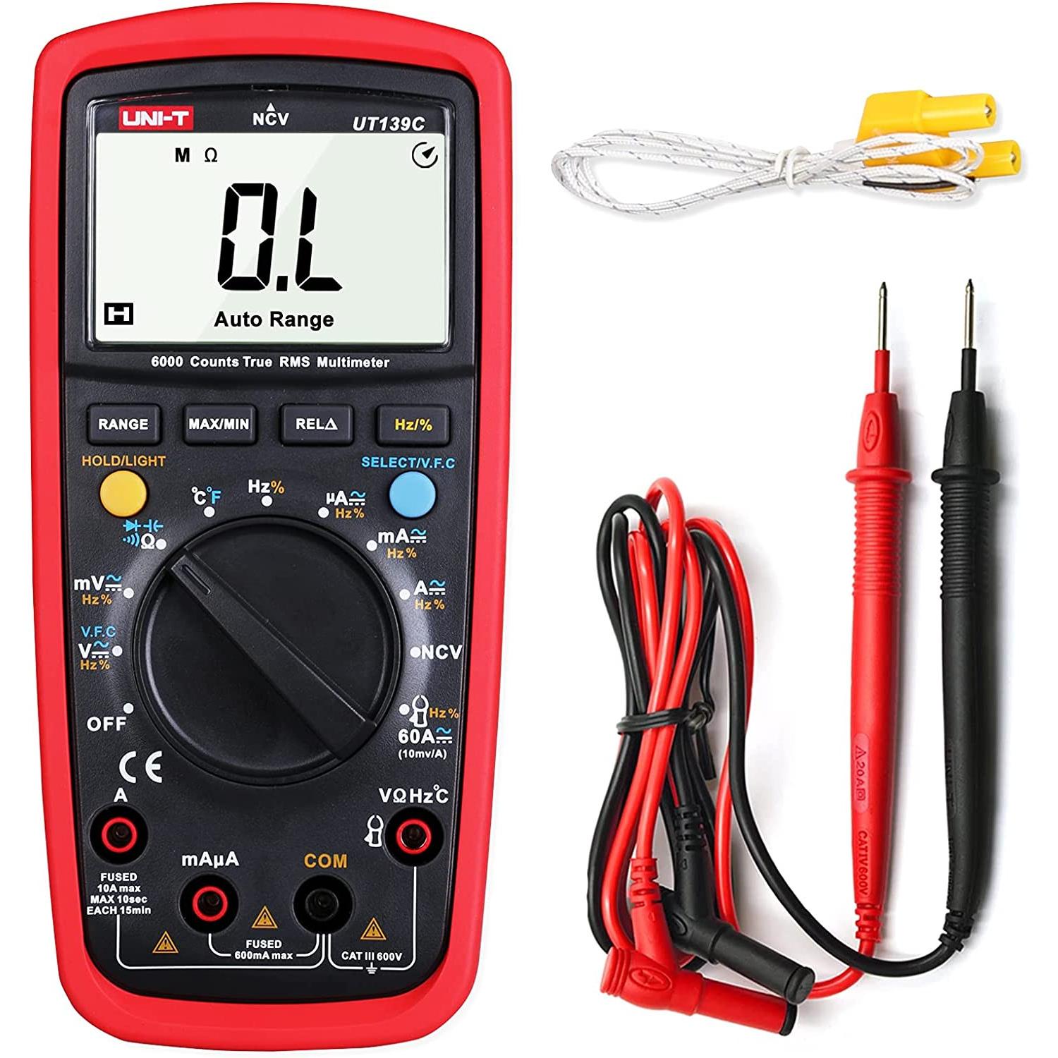 Multimetro Digital Ut139c Iluminado Lcd 6000 True Rms Ut139c