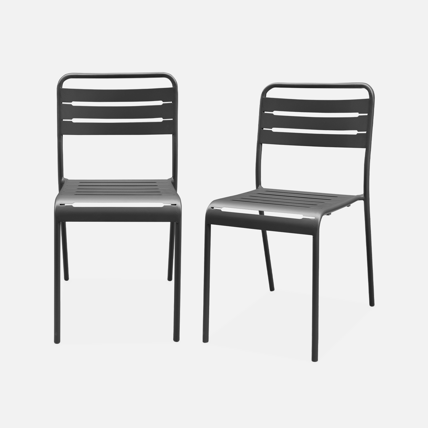sweeek - Silla de jardín bistró de acero, set de 2 , Amelia , 44x52x79