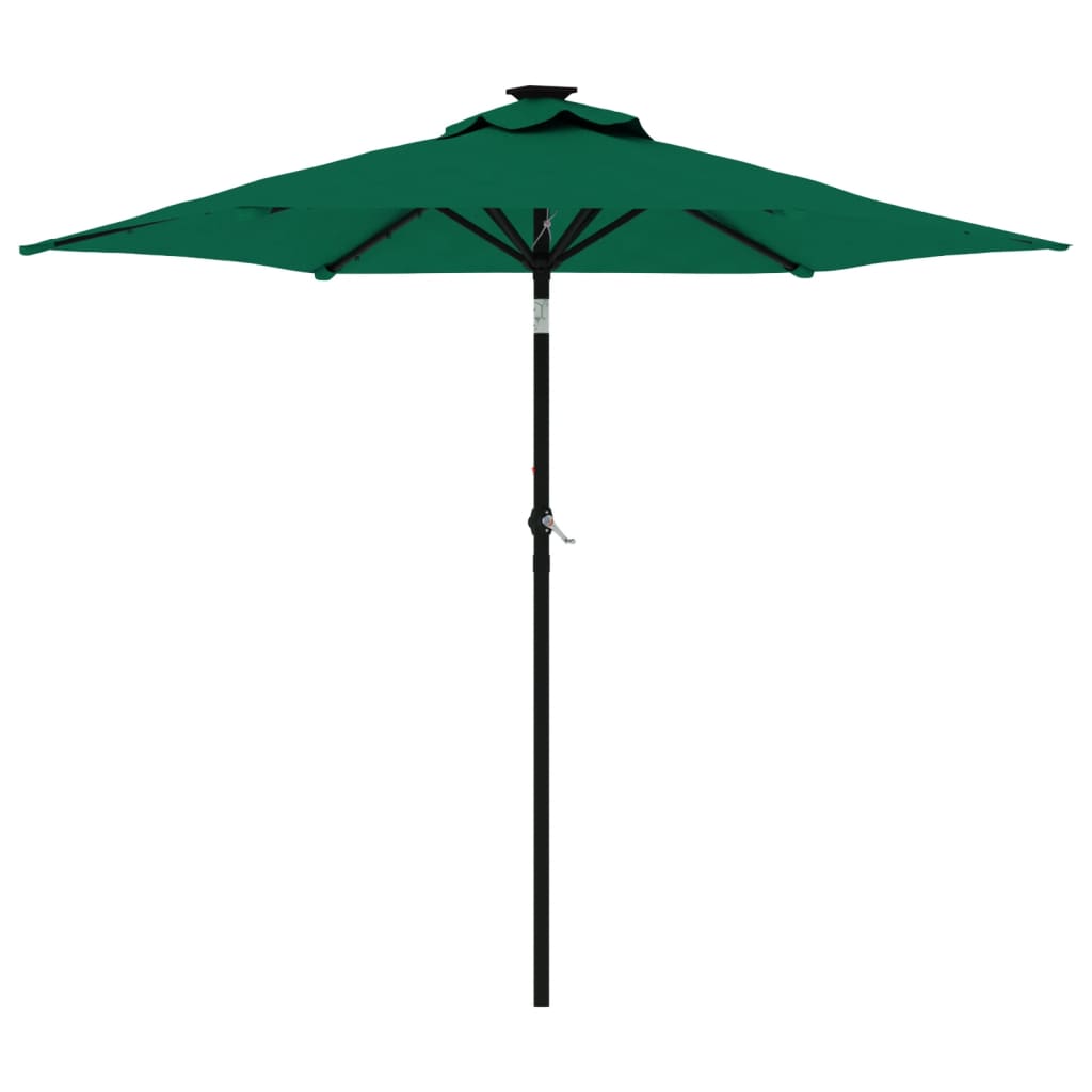 vidaXL Sombrilla de jardín con poste de acero 225x225x212 cm Color Blanco, Verde, Antracita