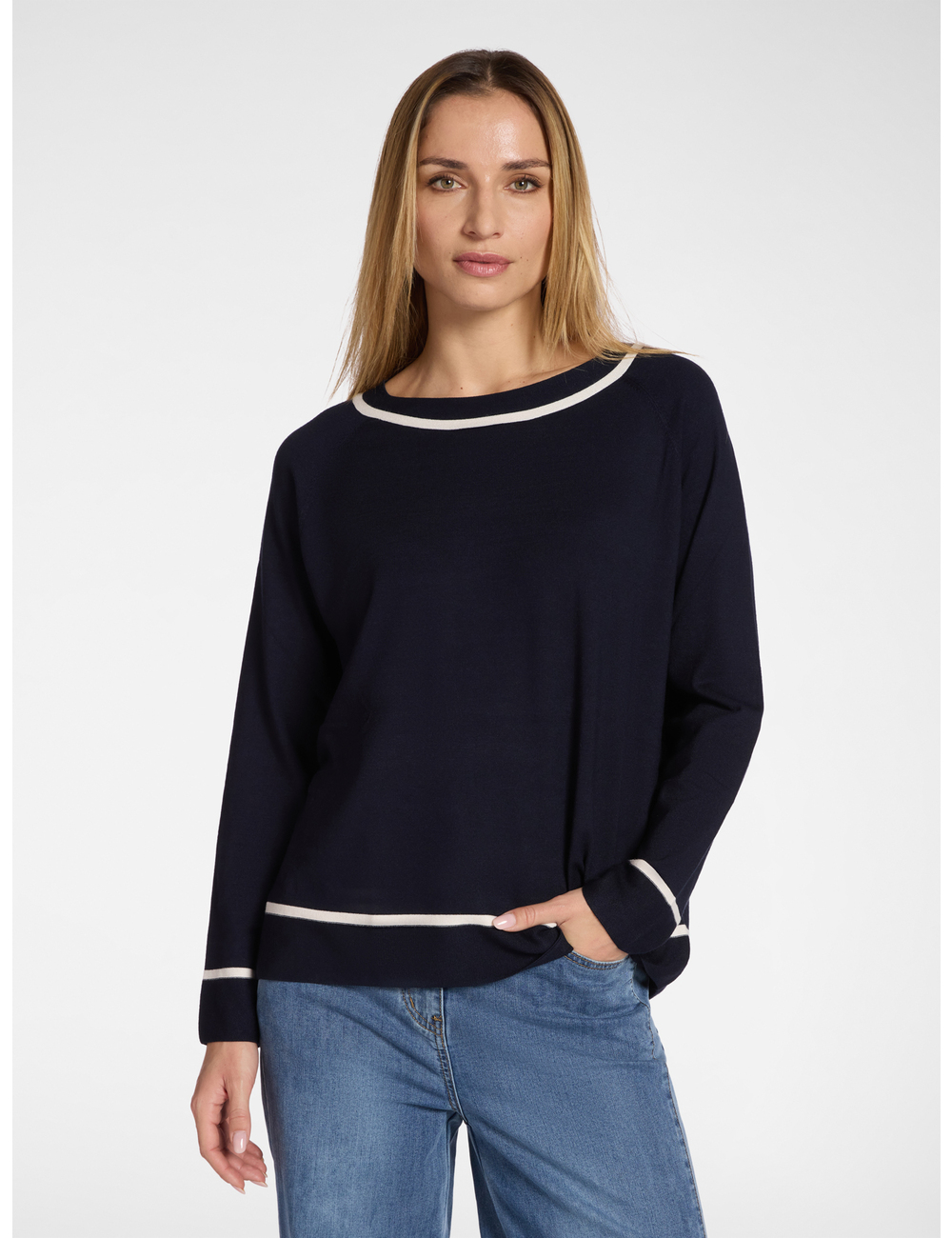 Elena Mirò - Jersey de cuello redondo a rayas