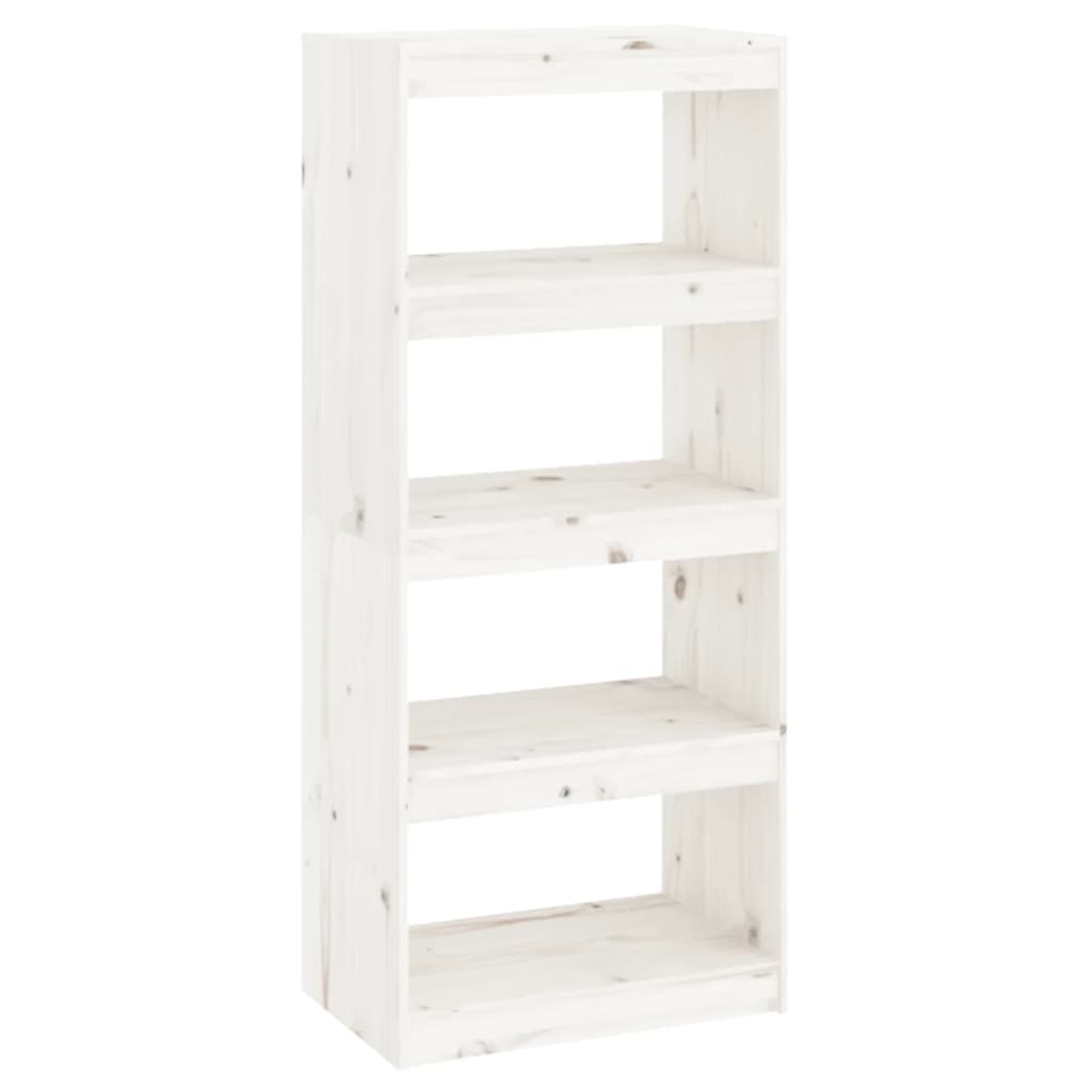 vidaXL Estantería/divisor de espacios madera pino 60x30x135,5cm Marrón, Blanco, Gris Mueble Almacenaje Estantería para Oficina, Estudio, Dormitorio Estantería/Librería/ mueble de Almacenamiento