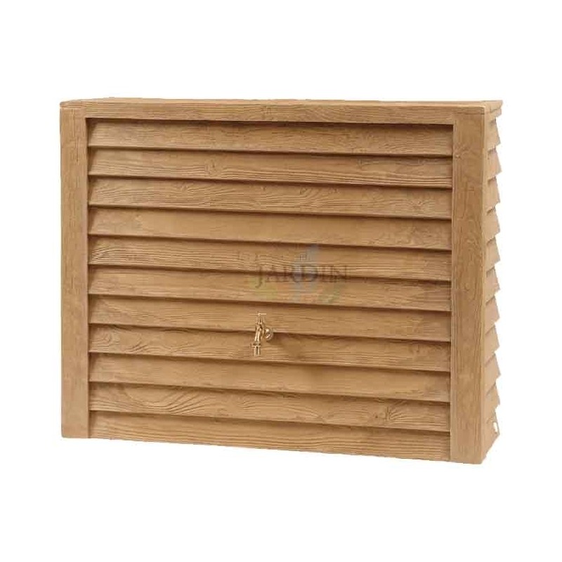 GRAF Deposito de agua Polietileno 350 Litros | Deposito Agua de Lluvia de Pared marrón con Grifo incluido | Bidon Agua 124x40x100 cm