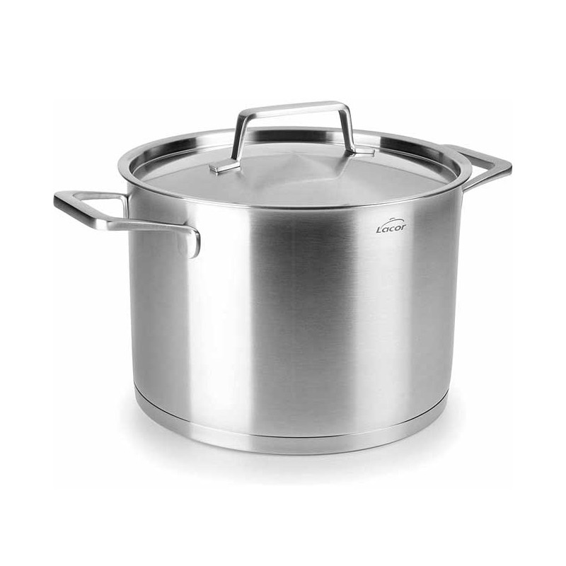 LACOR Olla inoxidable Lacor con tapa | Capacidad 3,5 Litros | 18 cm | Ollas inox | Utensilios de cocina