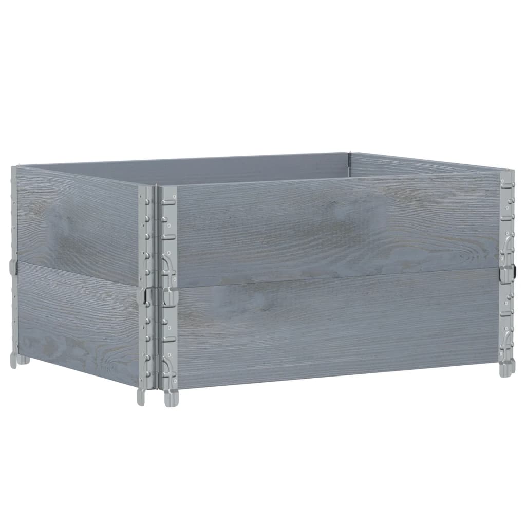 vidaXL Jardinera de madera maciza de pino 80x60 cm Color Marrón,  Negro,  Gris y mas