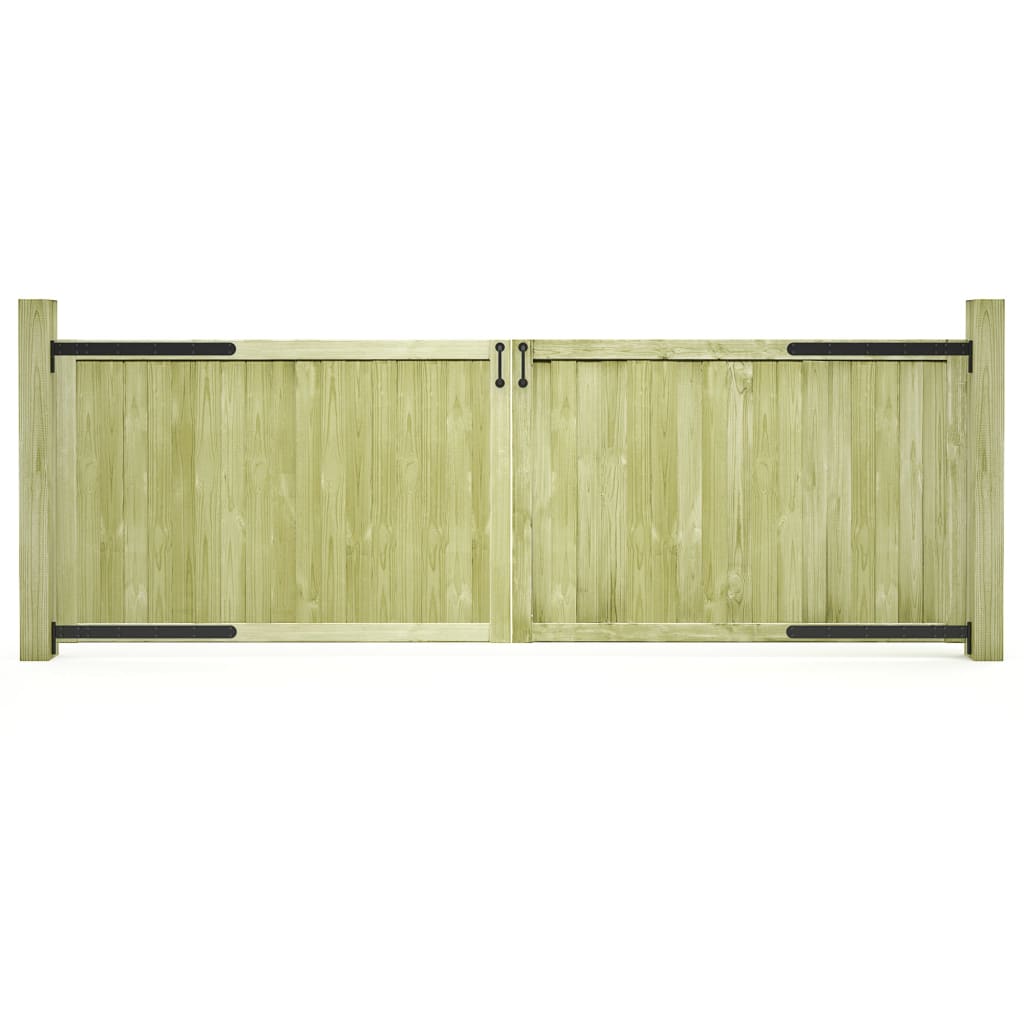 vidaXL Puertas de valla madera 2 uds de pino impregnada dimensiones 300 x 100 cm/300 x 75 cm