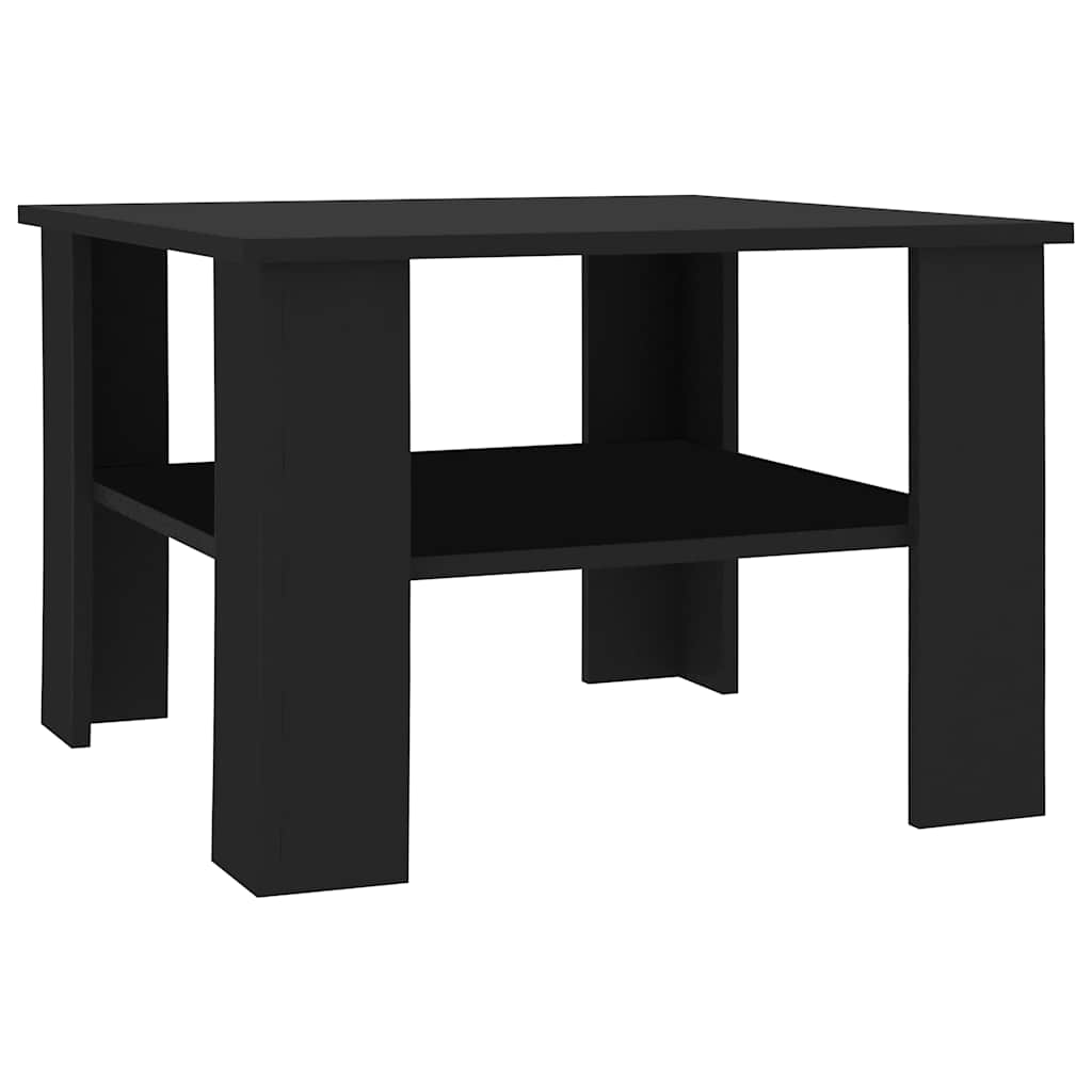 vidaXL Mesa de centro madera contrachapada negro 60x60x42 cm