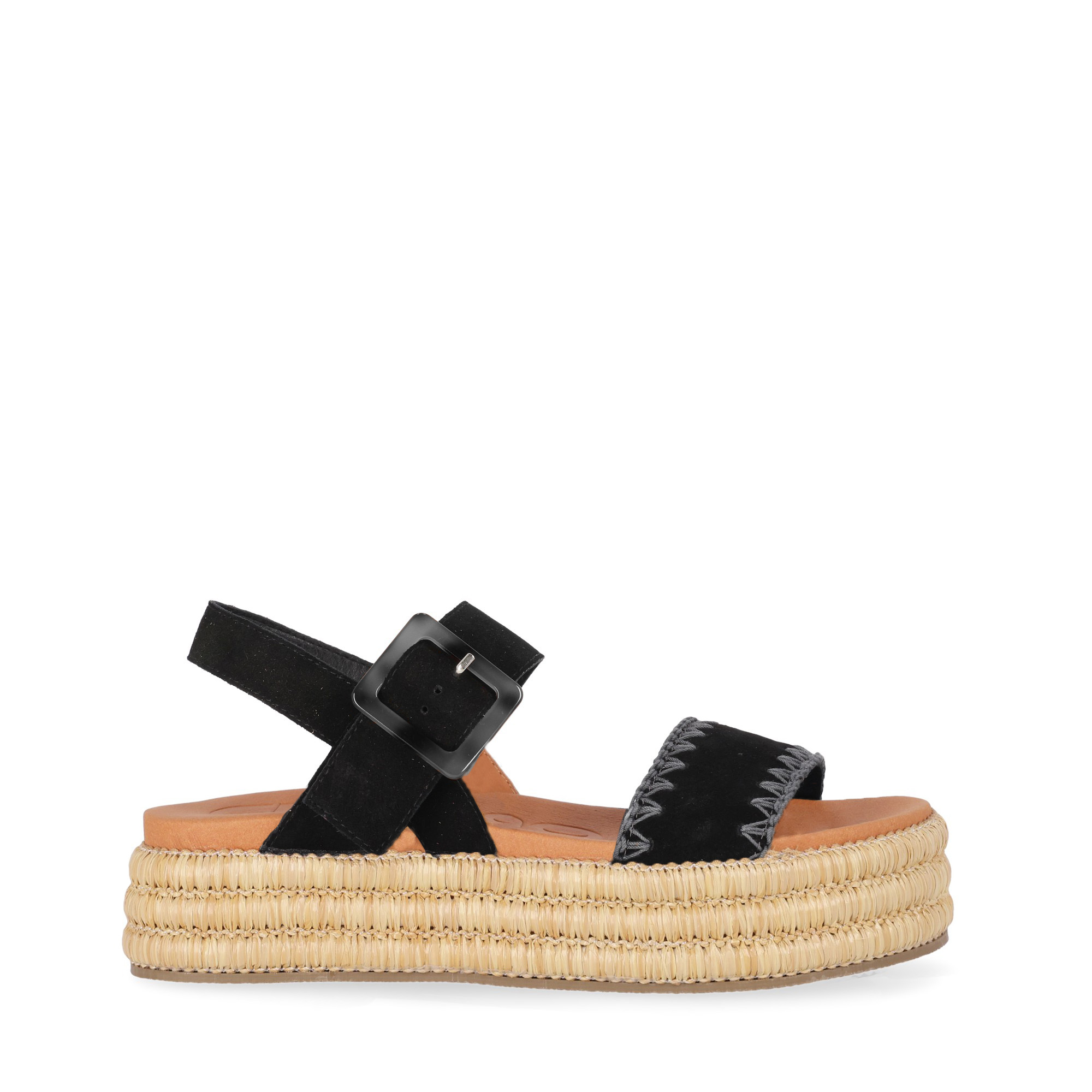 Chika10 Leather EKOS 01 Sandalia Plataforma Negro/Black