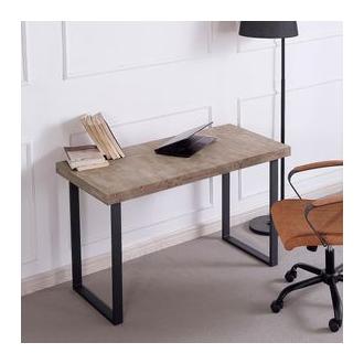 Adec Escritorio Natural Diseño Nórdico Roble Americano/Negro 73x120x60 Cm - Mesa de Estudio Estable y Espaciosa