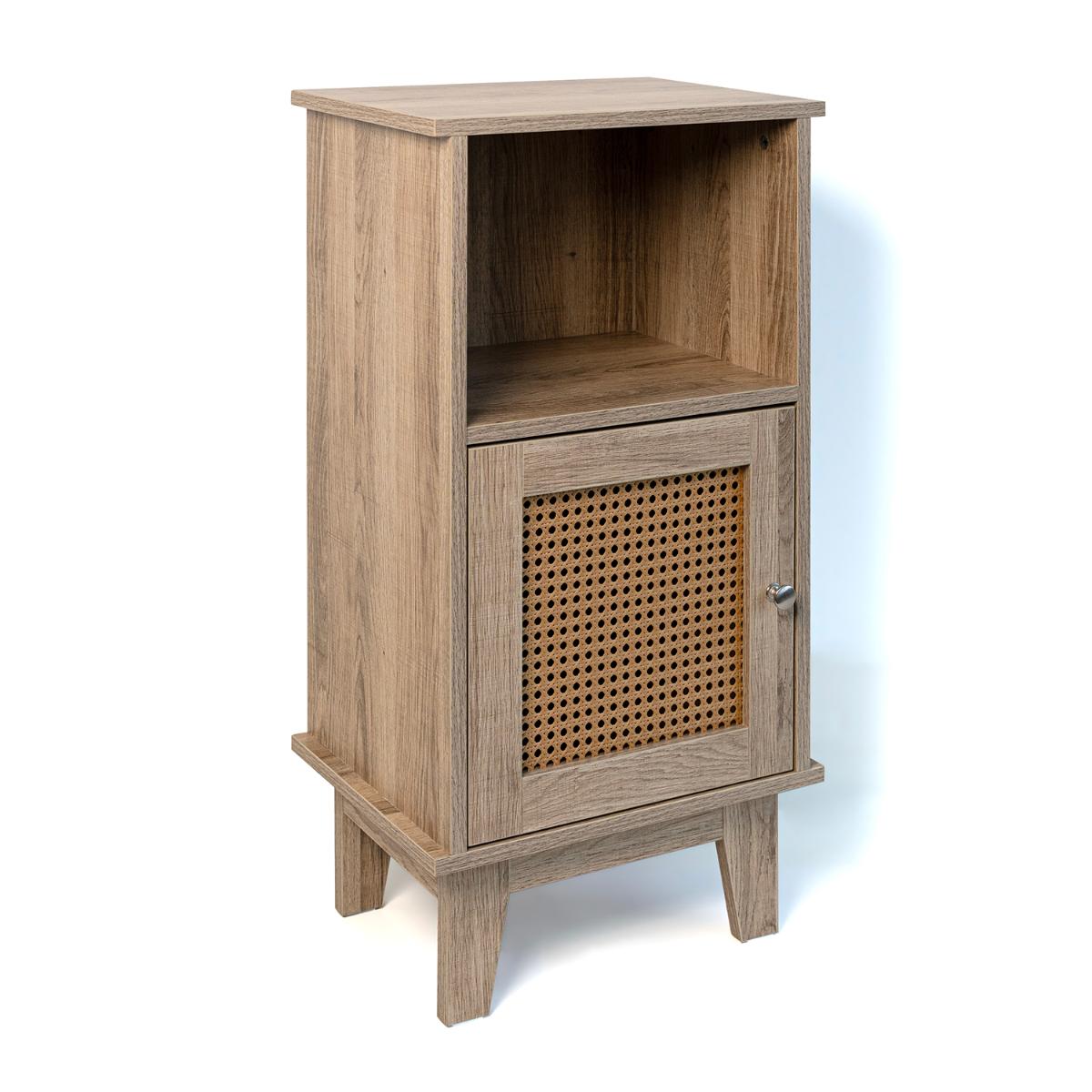 VINTHERA MOA Mueble Auxiliar Con Puerta Rejilla 40 X 30 X 80 CM Madera Madera
