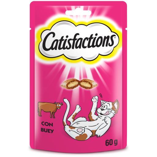 Catisfactions Premios para Gatos Sabor Buey (Gatos , Snacks , Galletas) - 60 GR60